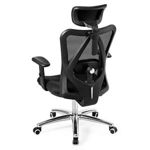 Sedia da Ufficio Moderna Girevole con Altezza Regolabile, Schienale Alto in Rete e Pelle - Product Image 1