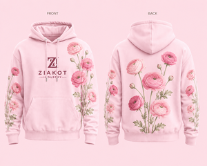 Sudadera con Capucha Personalizada al por Mayor con Diseño Floral, Verde Claro y Rosa Claro, Transpirable, Sudadera con Capucha para Hombre de Ziakot Industry - Product Image 1