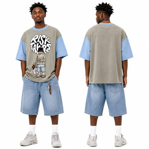 Camisetas de Algodón 100% Personalizadas con Logotipo OEM, 200GSM, Tallas Grandes, para Hombre, Lisas, Impresión DTG, Hombros Caídos, Peso Pesado - Product Image 2