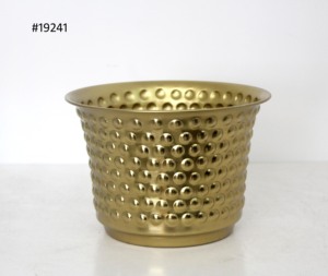 Embossed Metal <b>Planter</b> Bowl Decorative Cachepot for Indoor Plants Round Iron Flower Pot Cover Decorative Embossed Metal Cachepot - Product Image 4