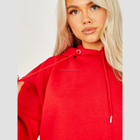 Nouvel Arrivage Ensemble Sweat à Capuche Court et Pantalon Ample pour Femme, Vintage, Brodé, en Molleton de Coton Uni, Écologique, Respirant et Anti-boulochage