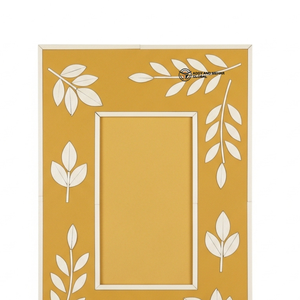 Artisan Crafted Yellow Wooden Inlay <b>Picture</b> <b>Frame</b> Elegant Bone Inlay Tabletop Photo <b>Frame</b> in Yellow - Product Image 3