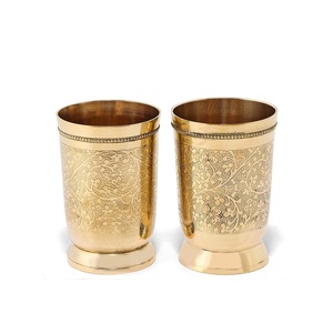 Brass <b>Globe</b> Etched <b>Drinking</b> Glass Pital Water Tumbler Juice Glass Handmade Brass Glassware Tableware - Product Image 6