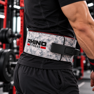 Cinturón de Soporte Lumbar Ajustable de Cuero con Camuflaje Blanco RHINO FITNESS, Cinturón de Levantamiento de Pesas para Todas las Temporadas - Product Image 2