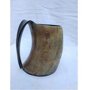 Jarra de cerveza de cuerno con acabado de espejo y forma natural, disponible. Tazas de cuerno para beber. Fabricante de tazas de cuerno de la India. Sublimación en blanco, DIY. - Product Image 3
