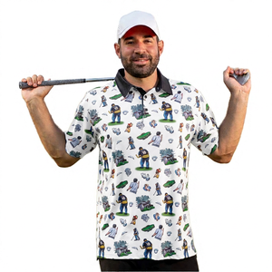 เสื้อโปโลผู้ชายลายการ์ตูน แขนสั้น ระบายอากาศได้ดี ทรงปกติ สวมใส่สบาย ดีไซน์ลายพิมพ์ ผ้าโพลีเอสเตอร์ทอ - Product Image 4