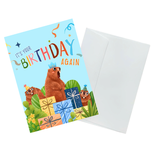 Carte de vœux 3D pop-up en gros, thème marmotte, OEM/ODM, carte de vœux 3D de luxe, carte pop-up animale spéciale pour cadeau d'anniversaire - Product Image 5