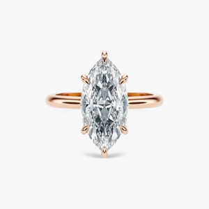3 CT Marquise Cut Lab GRWON Diamond Engagement <b>Ring</b> Yellow Gold Wedding <b>Ring</b> 14K Solid Yellow Gold Marquise Cut Diamonds <b>Plain</b> - Product Image 1