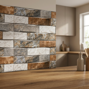 Handmade Home Use Linear Brick Designer Exterior Elevation Glazed Indian Ceramic Wall <b>Tiles</b> 300x600mm 30x60cm 12x24in - Product Image 5