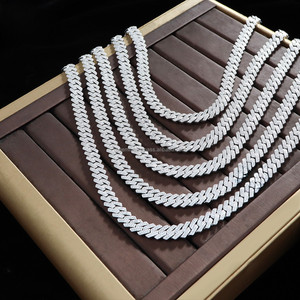 สร้อยคอทองคำแบบเชือกสำหรับผู้ชาย ประดับเพชรโมอิสซาไนต์เต็มเส้น สไตล์ฮิปฮอป ของขวัญสุดหรู ทำจากเงินแท้ 925  ขนาด 20 มม. สีโรสโกลด์ สีเหลือง ทันสมัย - Product Image 6