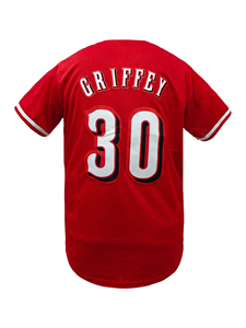 Maillot de baseball Cincinnati pour homme, manches courtes, rouge, boutons sur le devant, haut de sport d'équipe, coupe régulière, toutes saisons - Product Image 5