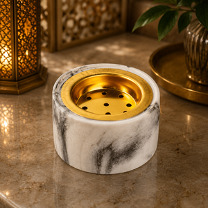 Brûleur à Bakhoor décoratif en résine avec calligraphie arabe dorée, porte-encens, décoration de maison pour Ramadan et Eid, accessoire cadeau - Product Image 4