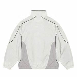 Men's White Windproof Waterproof <b>Quilted</b> <b>Jacket</b> with Turn-down Collar and Zipper Closure Hooded <b>Pattern</b> Winter Wear - Product Image 3