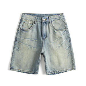 Fabricante de Pantalones Cortos de Mezclilla con Logotipo Personalizado, Pantalones Cortos Casuales de Mezclilla Lavada para Hombre para Marcas de Ropa y Cadenas de Tiendas Minoristas - Product Image 1