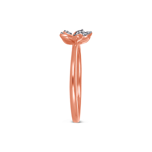Elite Gold Ring with Diamond-<b>Studded</b> Leaf Motif Round Cut Cluster, 0.35 Ct, Premium Wholesale Engagement Line - Product Image 4