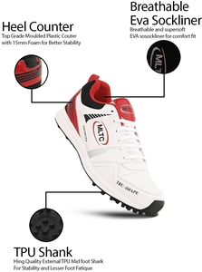 Zapatos Deportivos para Hombre, Color Rojo y Blanco, Ligeros, Transpirables, para Cricket, Correr, Cómodos, Antideslizantes, para Entrenamiento Diario - Product Image 2