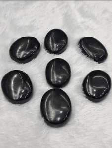 Natural Shungite Oval Palm Stone | Shungite Oval Palm Stone <b>Purifies</b> <b>water</b>, Reduces oxidative stress, Reduces inflammation - Product Image 3