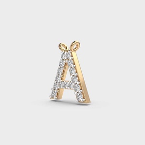 A Letter <b>Initial</b> Moissanite Pendant 925 Sterling <b>Silver</b> Yellow Gold Plated Round Cut Diamond Look Alphabet <b>Necklace</b> Charm Women - Product Image 2