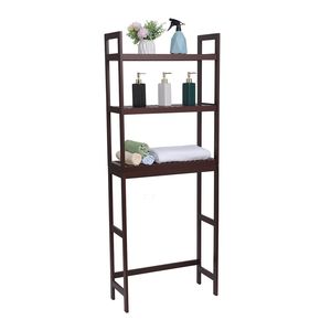 Mobiletto portaoggetti da bagno a 3 livelli in bambù con ripiani regolabili, multifunzionale e autoportante - Product Image 3