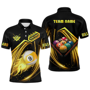 Camisetas de Billar y Snooker Sublimadas con Diseño Personalizado para Hombre, Camisetas Polo de Manga Corta de Secado Rápido - Product Image 1