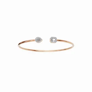 กำไลข้อมือดีไซน์ทันสมัยประดับมรกตและเพชรทรงหยดน้ำ ทองคำขาว 18K ประดับเพชร 30 เม็ด - Product Image 1
