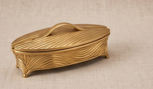 Caja de Almacenamiento de Frutos Secos y Dulces con Diseño Ondulado en Relieve Dorado, Organizador de Aperitivos de Lujo, Envase de Metal para Regalo Festivo o de Boda - Product Image 3