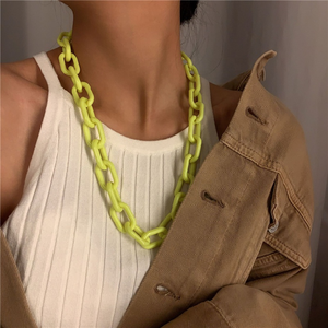 Nouveauté 2023 Colliers Choker Imposants Hip Hop en Acrylique et Résine à Grandes Maillons Colorés pour Filles, Cadeau Bijou - Product Image 5