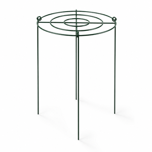 Dark Green Metal Plant <b>Support</b> Ring Garden Flower Stake Cage Removable Peony <b>Tomato</b> Grow Frame Outdoor Holder Stand - Product Image 1