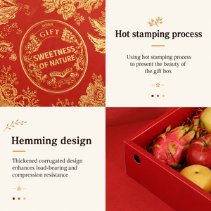 Customizable Eco-Friendly Biodegradable Custom Paper Box Lid Base <b>Red</b> Gold-Stamped Laminate Offset Printing Corrugated Paper - Product Image 4