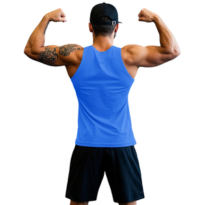High Quality Men's Tank Top Front Logo 100% Cotton Breathable Quick Dry Eco-Friendly Gym Sporty Style - Product Image 2