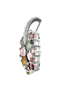 Colgante de turmalina multicolor y circonita cúbica en plata de ley 92.5 KLSP-50294 - Product Image 3