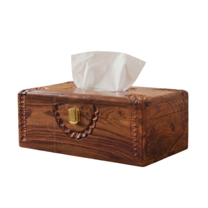 Boîte à mouchoirs en bois avec motif traditionnel, autoportante, pour la décoration de la maison, du bureau, du comptoir ou de la coiffeuse - Product Image 3