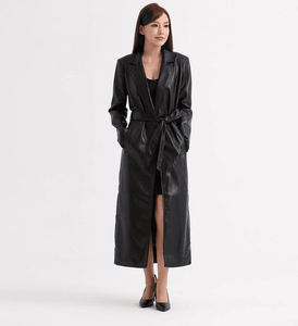 Abrigo Largo Premium 2026 de Piel de Oveja Genuina para Mujer, Colores Personalizados, Impermeable, Cálido para Invierno, Estilo Vintage, Botones de Cuerno, Poliéster - Product Image 2