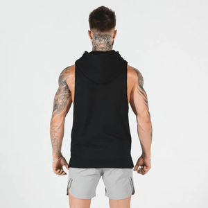 Sudadera sin mangas deportiva estampada con cuentas, suave y duradera, al por mayor con MOQ bajo, diseñada para levantamiento de pesas y entrenamiento deportivo profesional. - Product Image 4