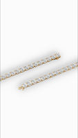 Pulsera de tenis con 10 diamantes cultivados en laboratorio, plata de ley 925 chapada en oro, 3.9mm alargados, cuatro puntas, VVS1-VVS2, certificado IGI