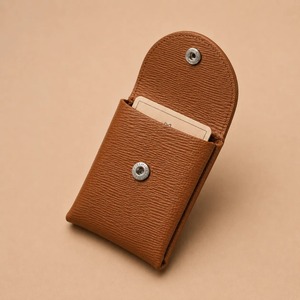 Petite bourse à monnaie et porte-cartes de luxe marron avec bouton-pression, portefeuille en cuir PU unisexe pour usage quotidien, porte-carte photo - Product Image 1