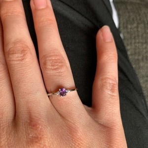 Anillo Ovalado de Amatista, Plata de Ley 925, Hecho a Mano, Joyería con Gema Púrpura, Piedra de Nacimiento de Febrero, Anillo de Compromiso - Product Image 5