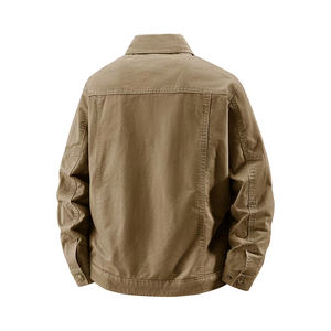 Veste en toile marron slim fit pour homme de haute qualité avec logo frontal, coupe-vent et écologique en polyester/nylon, style streetwear - Product Image 2