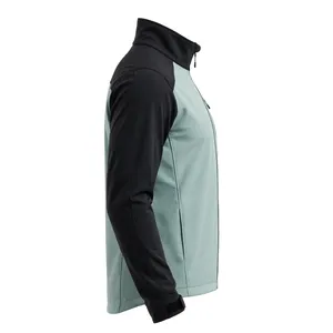 Men's <b>Light</b> Blue <b>Waterproof</b> Windproof Polyester/Cotton Fleece <b>Jacket</b> Regular Fit Stand Collar Zipper-Up Sporty Design Pocket - Product Image 3