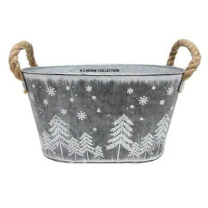 Seau de Noël en métal galvanisé de qualité supérieure avec poignée en bois, vierge pour sublimation, en promotion - Product Image 5