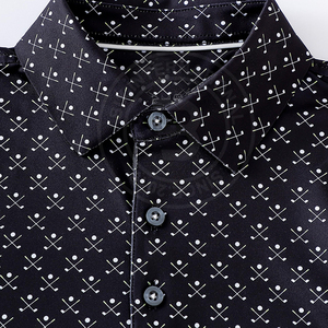 Polo de golf pour homme à prix abordable, style décontracté pour le week-end, avec surface texturée, boutons sur le devant et ourlet incurvé - Product Image 6