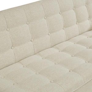 Divano Letto Convertibile in Lino Beige da 187 cm, Stile Futon con Rivestimento in Tessuto per Soggiorno e Camera da Letto Minimalista - Product Image 4