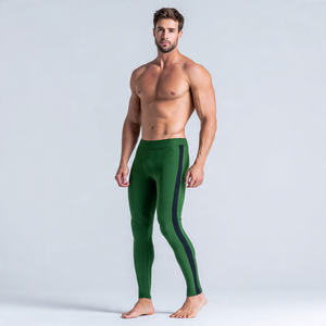 Leggings de compresión para hombre, capa base, para correr, con cintura alta y cordón ajustable, pantalones deportivos para fitness - Product Image 4
