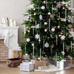 4 Stili 24 Pezzi Decorazioni Natalizie in Cristallo, Ornamenti Pendenti a Ghiacciolo in Acrilico Trasparente per Albero di Natale e Capodanno - Product Image 2