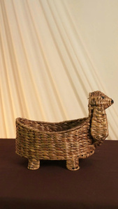 Unique Handmade Rattan Dog Shape <b>Storage</b> <b>Basket</b> <b>Wicker</b> Animal Design Organizer Bin Hamper For Kids Toy Nursery Decor Gift - Product Image 3