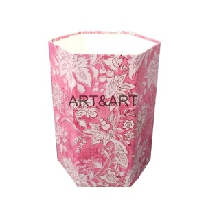 Bloc imprimé floral 5L poubelle en bois maison décorative à la main papier carte conseil poubelle poubelle pour chambre poubelle de stockage des déchets - Product Image 1