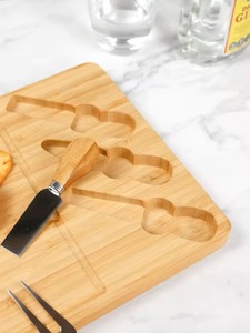 Tabla de cortar de madera de acacia, bandeja rectangular para servir queso, tabla de picar con utensilios para servir - Product Image 4