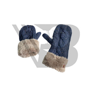 Warm Knitted Cute Oem Winter Infant Stripe Girls Blue Children Cotton <b>Gloves</b> - Product Image 3