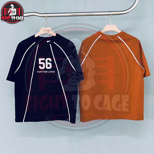 Camiseta de Manga Corta con Ribete en Contraste, Estilo Urbano, Corte Holgado, Estampado Gráfico de Alta Calidad, Nueva Tendencia, Cómoda, Diseño Único - Product Image 5