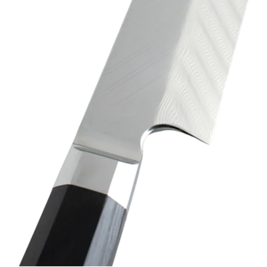 Cuchillo Yanagiba de 10.5 Pulgadas, Hoja de Acero de Damasco de Doble Núcleo para Rebanar, con Mango de Madera Pakkawood Negra y Funda de Madera para Preparación de Sushi y Pescado - Product Image 3